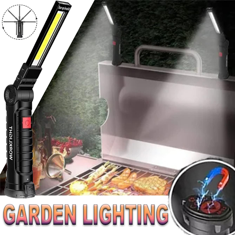 Outdoor Adventure Trips - ไฟฉาย LED แบบพกพาพร้อมตะขอแม่เหล็กกลางแจ้งทํางานซ่อม Type-C โคมไฟแบบชาร์จไฟได้โคมไฟสําหรับ Camping