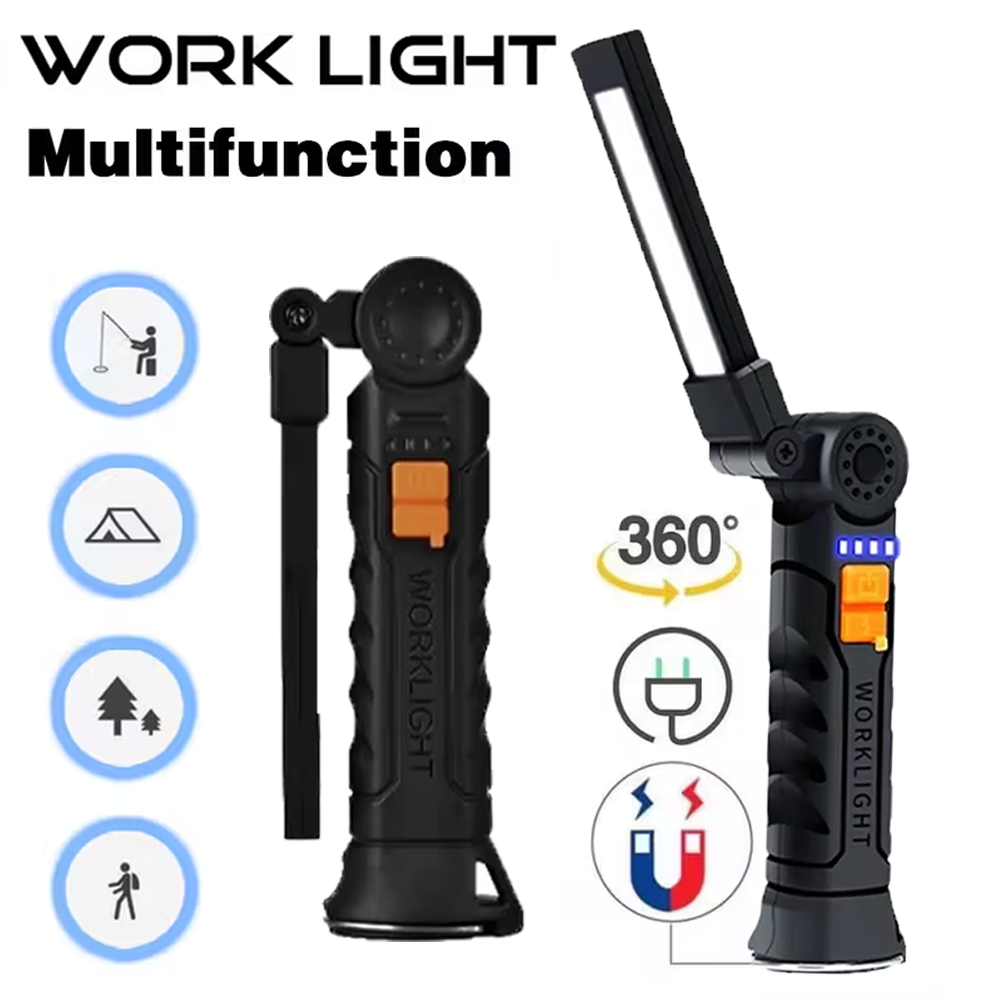Outdoor Adventure Trips - ไฟฉาย LED แบบพกพา COB ไฟฉายแบบชาร์จไฟได้ USB