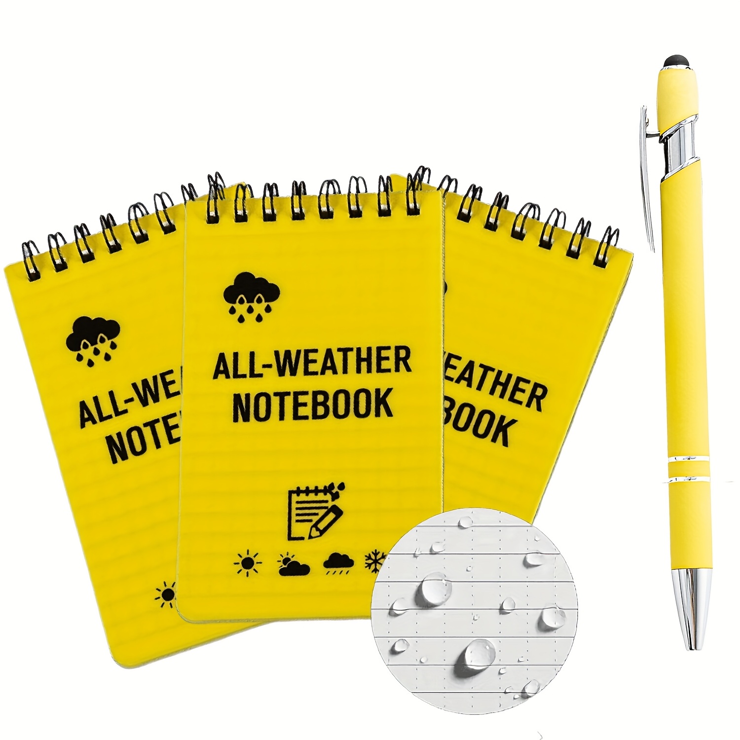 Outdoor Adventure Books - ชุดสมุดบันทึกพกพาสำหรับกิจกรรมกลางแจ้ง 4 ชิ้น พร้อมปากกา สมุดจดบันทึกแบบพกพา อุปกรณ์สำหรับการตั้งแคมป์และกิจกรรมกลางแจ้ง