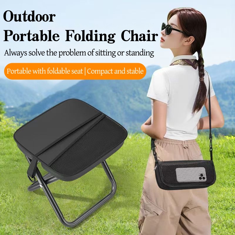 Outdoor Adventure With No Backpack - เก้าอี้พับได้แบบพกพา S2 น้ำหนักเบา สำหรับตั้งแคมป์ ตกปลา ปิกนิก