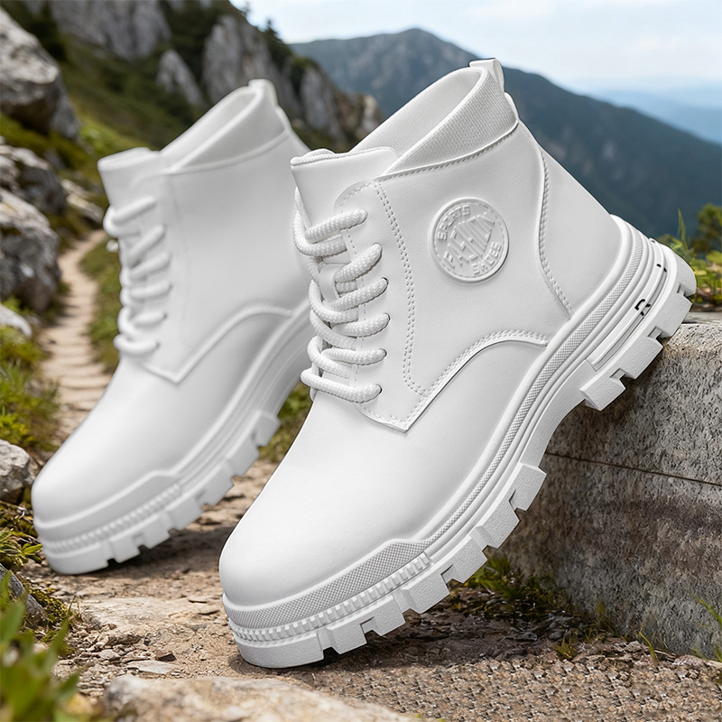 รองเท้าบูทหนังสีขาวสำหรับผู้ชา - Outdoor Adventure Shoes บทวิจารณ์และราคา