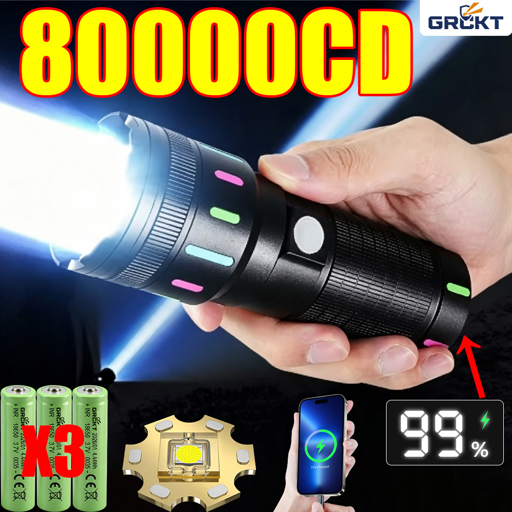 ไฟฉาย LED กำลังสูง 80000CD ไฟฉ - Outdoor Adventure Trips บทวิจารณ์และราคา