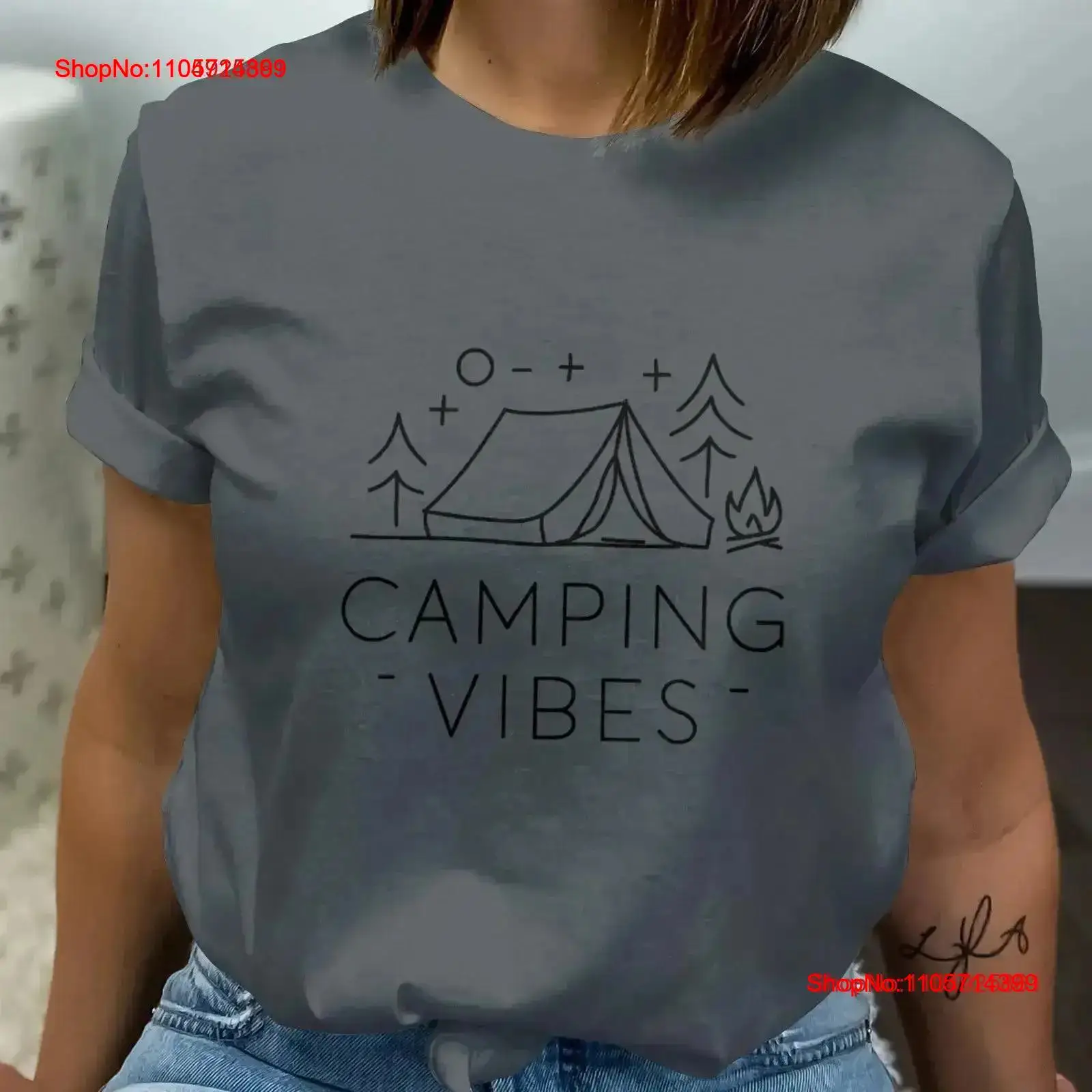 เสื้อยืด Camping Vibes สำหรับก - Outdoor Adventure Campgrounds บทวิจารณ์และราคา