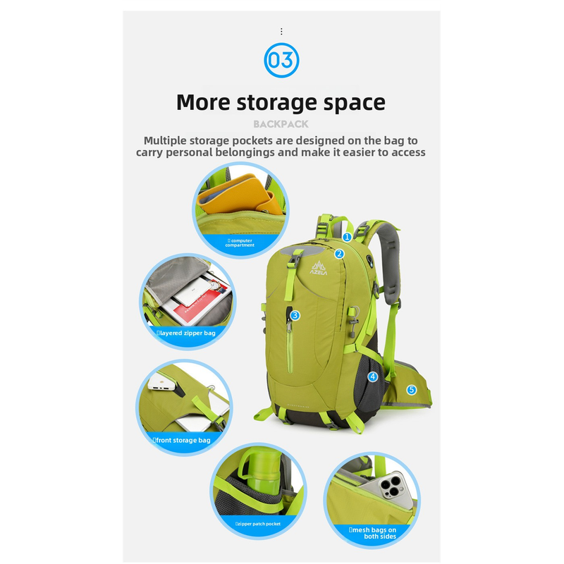 กระเป๋าเป้เดินป่า AZELA 36-55L - Outdoor Adventure With No Backpack บทวิจารณ์และราคา